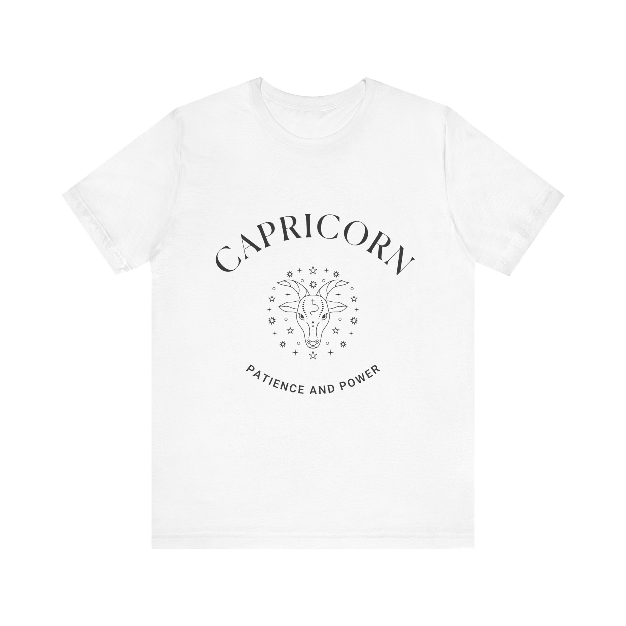Minimalist Capricorn Zodiac T-Shirt - Unisex White Tee for Astrology Lovers