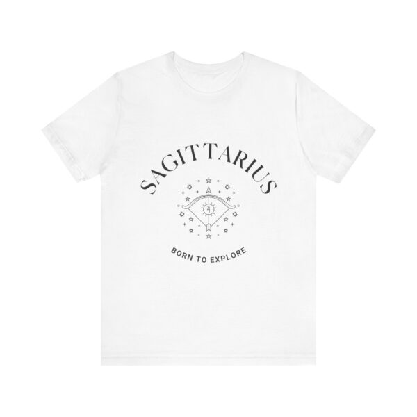 Minimalist Sagittarius Zodiac T-Shirt - Unisex White Tee for Astrology Lovers - Image 2