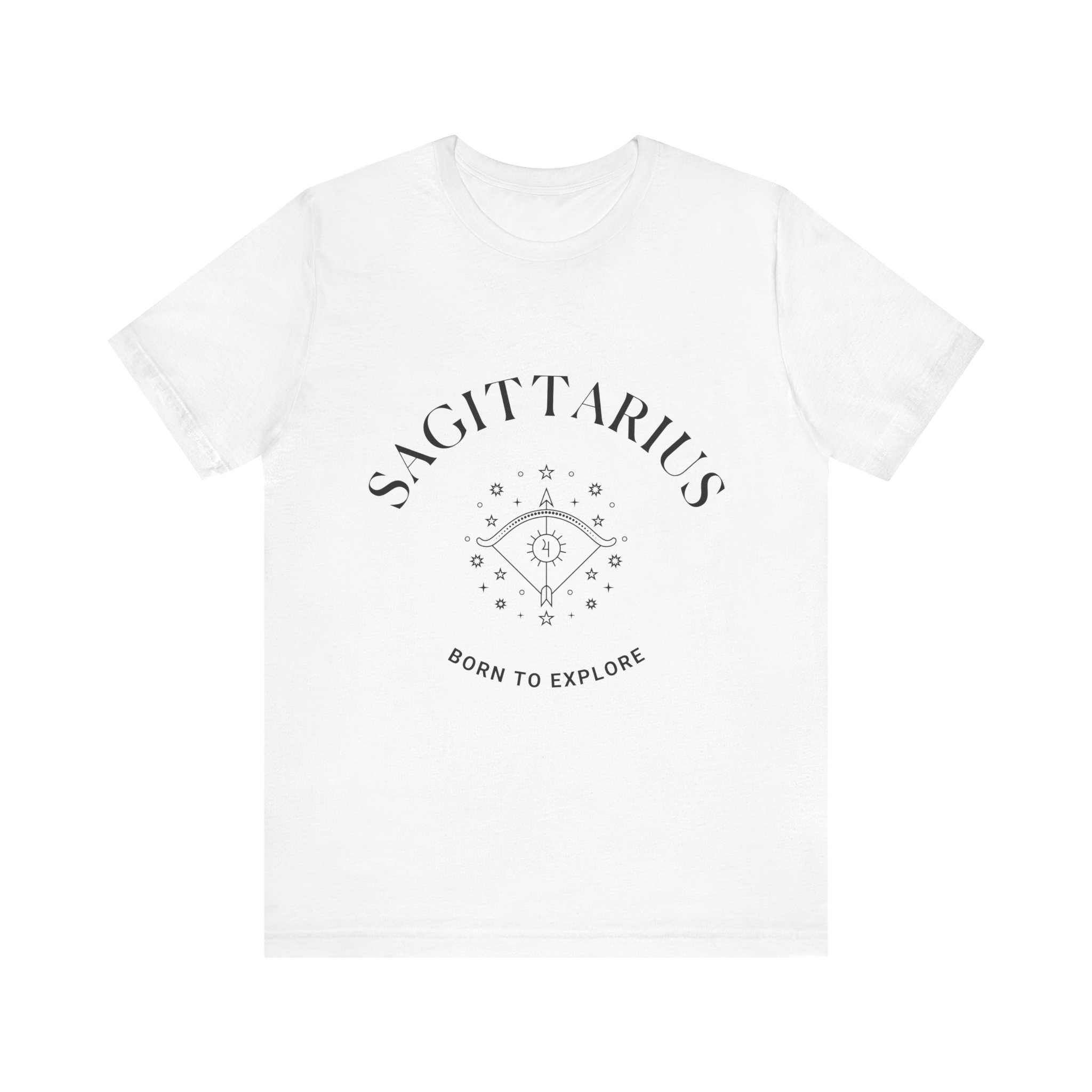 Minimalist Sagittarius Zodiac T-Shirt - Unisex White Tee for Astrology Lovers