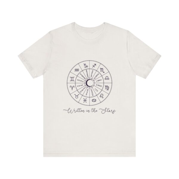 Minimalist Zodiac Circle T-Shirt with quote "Written in the Stars" - Unisex White Tee for Astrology Lovers - Image 8