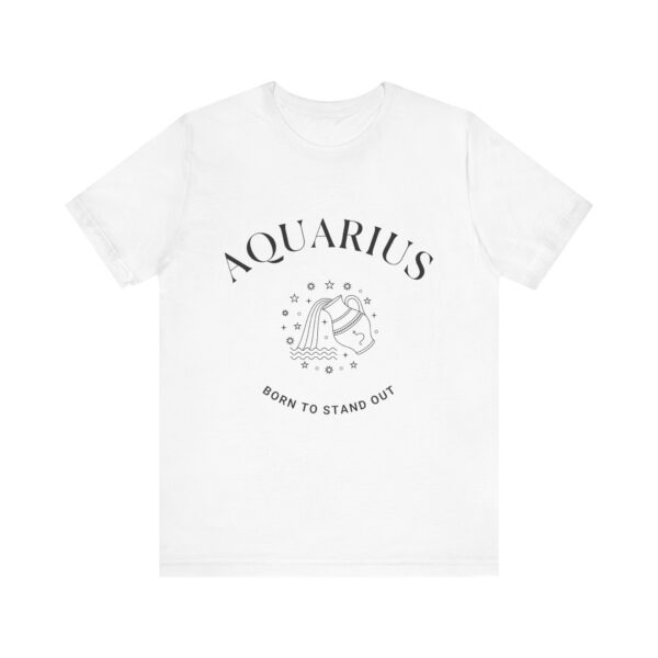 Minimalist Aquarius Zodiac T-Shirt - Unisex White Tee for Astrology Lovers - Image 2