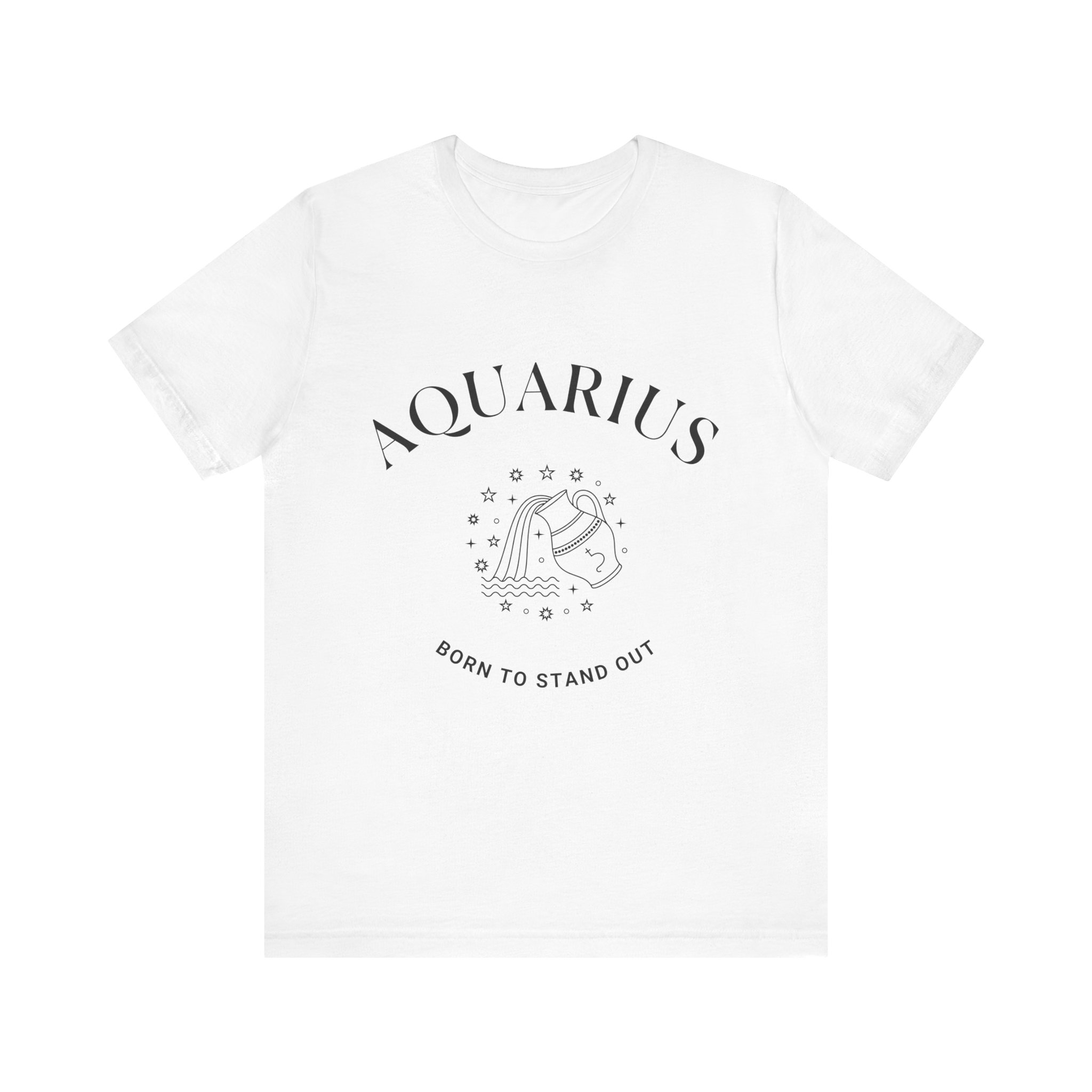 Minimalist Aquarius Zodiac T-Shirt - Unisex White Tee for Astrology Lovers