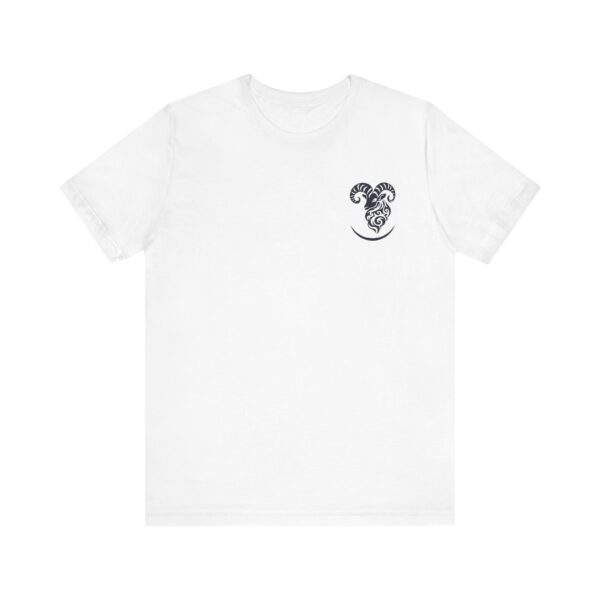 Minimalist Aries Zodiac T-Shirt with "No Risk, No Reward" - Unisex White Tee for Astrology Lovers - Image 2