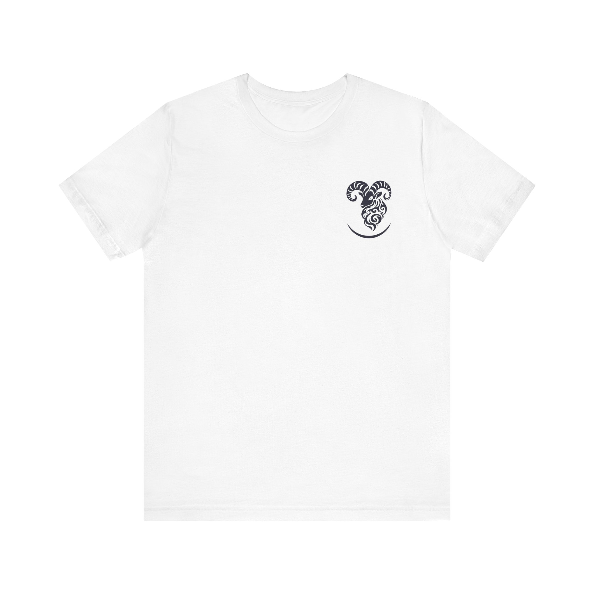 Minimalist Aries Zodiac T-Shirt with "No Risk, No Reward" - Unisex White Tee for Astrology Lovers