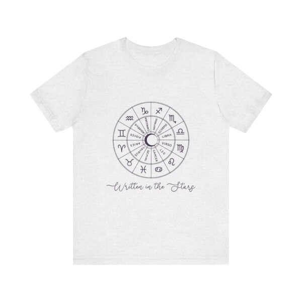 Minimalist Zodiac Circle T-Shirt with quote "Written in the Stars" - Unisex White Tee for Astrology Lovers - Image 5