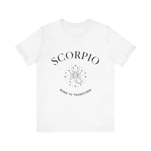 Minimalist Scorpio Zodiac T-Shirt - Unisex White Tee for Astrology Lovers - Image 2