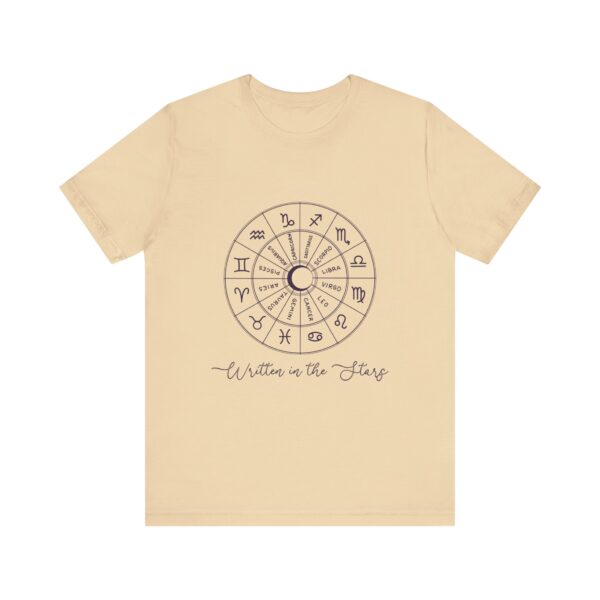 Minimalist Zodiac Circle T-Shirt with quote "Written in the Stars" - Unisex White Tee for Astrology Lovers - Image 7