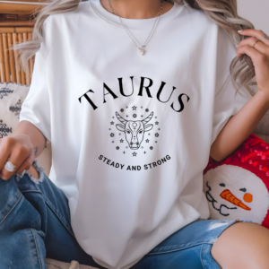 Minimalist Taurus Zodiac T-Shirt - Unisex White Tee for Astrology Lovers