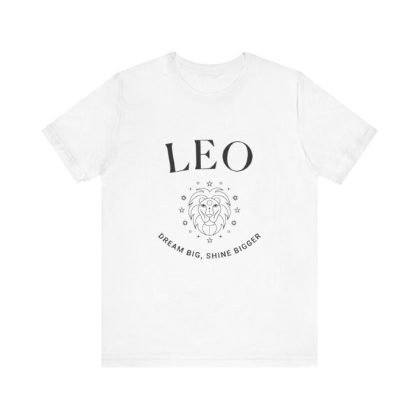 Minimalist Leo Zodiac T-Shirt - Unisex White Tee for Astrology Lovers - Image 2