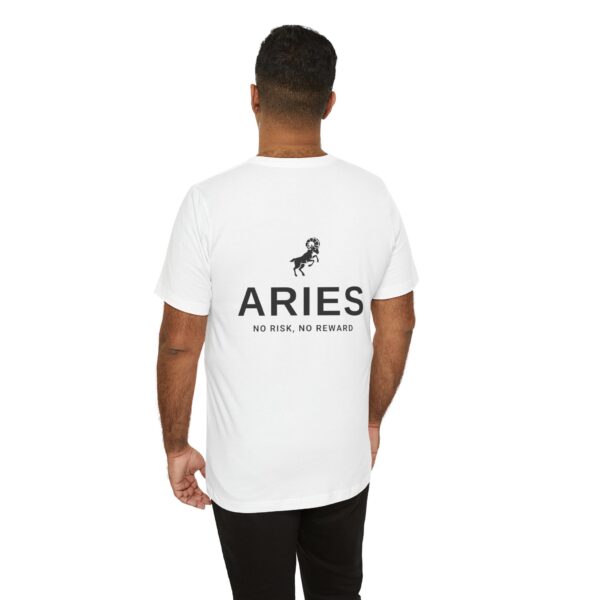 Minimalist Aries Zodiac T-Shirt with "No Risk, No Reward" - Unisex White Tee for Astrology Lovers - Image 6