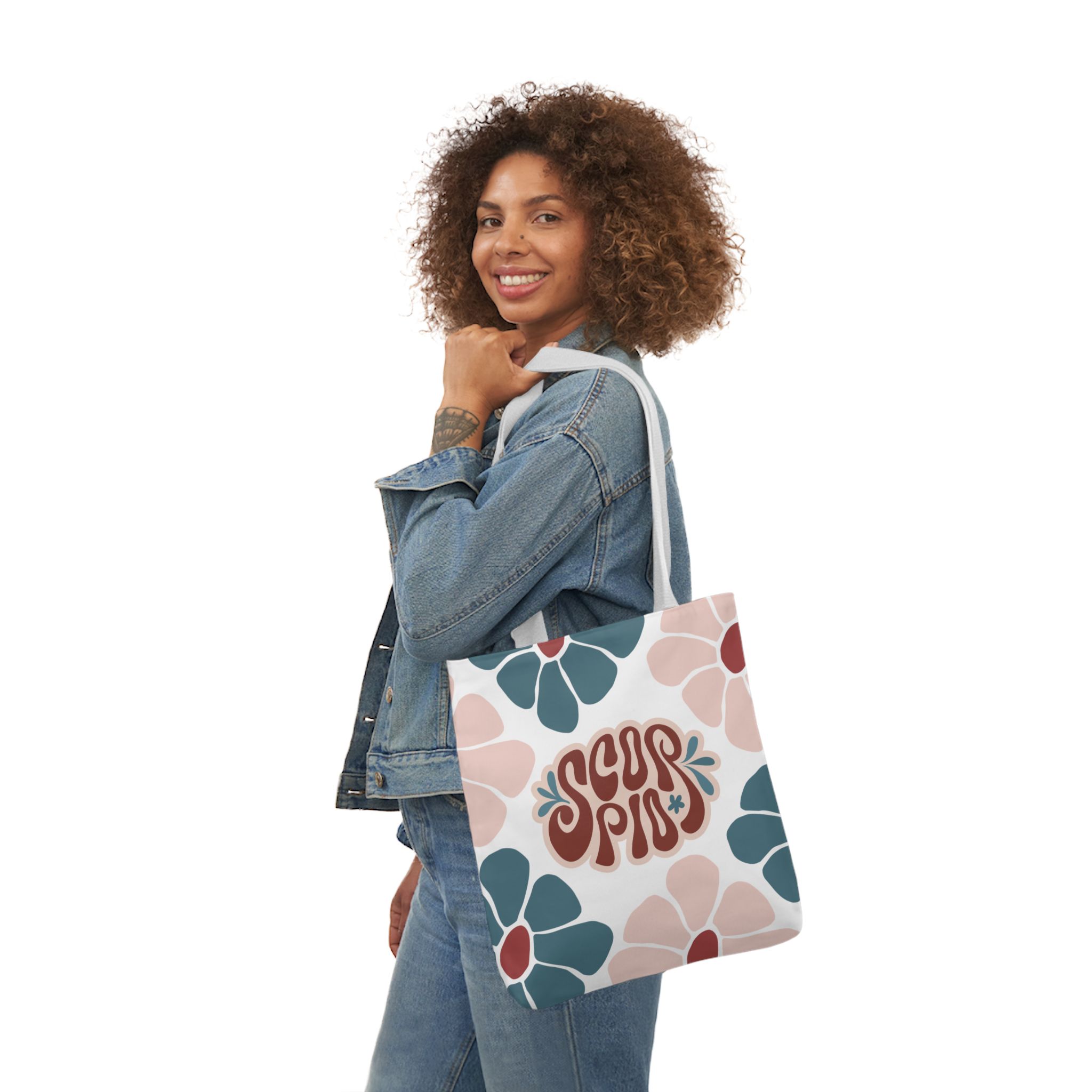 Beautiful Vintage Scorpio Zodiac Tote Bag – Aesthetic Floral Astrology Gift for Scorpio Women, Scorpio Birthday Present, Scorpio Sign Canvas Bag - Image 4