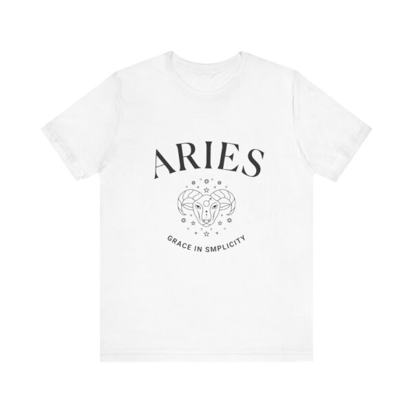 Minimalist Aries Zodiac T-Shirt - Unisex White Tee for Astrology Lovers - Image 6