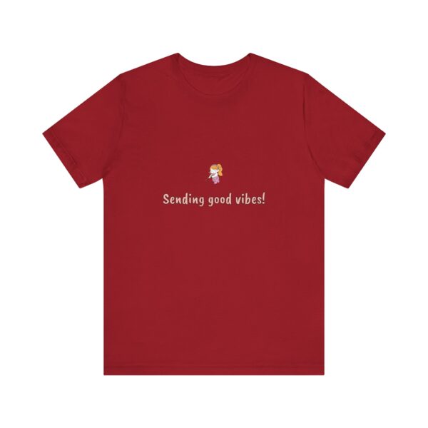 Sagittarius Girl T-Shirt – Cute Zodiac Tee, Astrology Gift, Fire Sign Shirt, 'Sending Good Vibes!' Minimalist Sagittarius Aesthetic - Image 7
