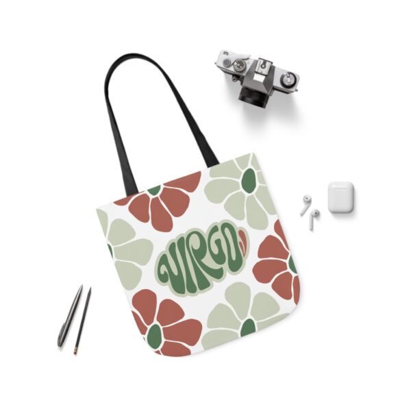 Beautiful Vintage Virgo Zodiac Tote Bag – Aesthetic Floral Astrology Gift for Virgo Women, Virgo Birthday Present, Virgo Sign Canvas Bag - Image 5