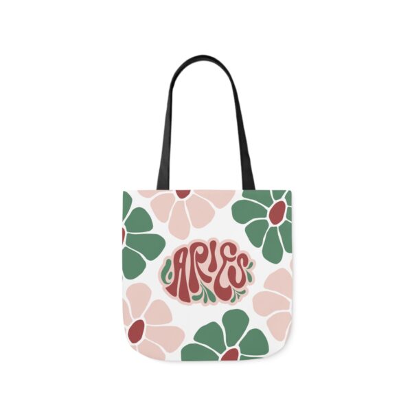 Beautiful Vintage Aries Zodiac Tote Bag – Aesthetic Floral Astrology Gift for Aries Women, Aries Birthday Present, Aries Sign Canvas Bag - Image 6
