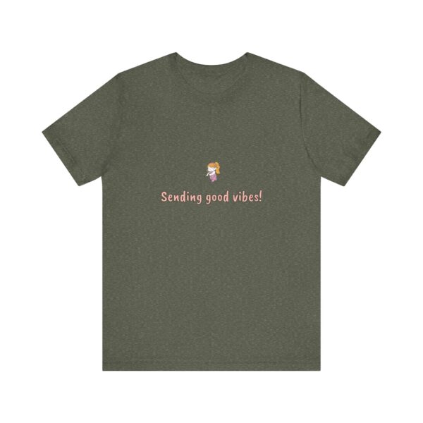 Sagittarius Girl T-Shirt – Cute Zodiac Tee, Astrology Gift, Fire Sign Shirt, 'Sending Good Vibes!' Minimalist Sagittarius Aesthetic - Image 5