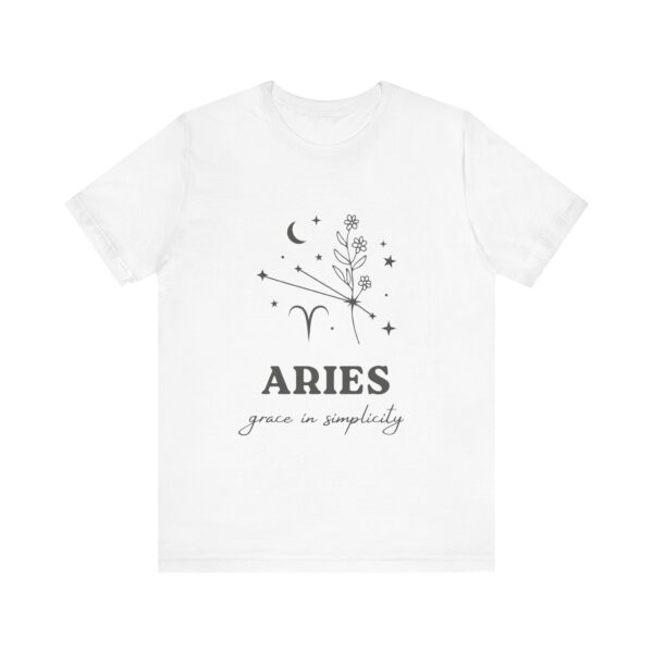 Minimalist Aries Zodiac T-Shirt - White Tee for Astrology Lovers - Image 2