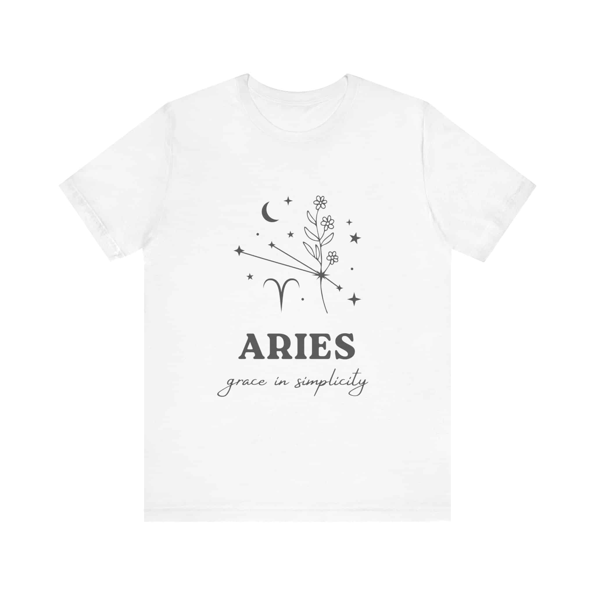 Minimalist Aries Zodiac T-Shirt - White Tee for Astrology Lovers