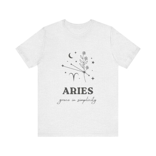 Minimalist Aries Zodiac T-Shirt - White Tee for Astrology Lovers - Image 4