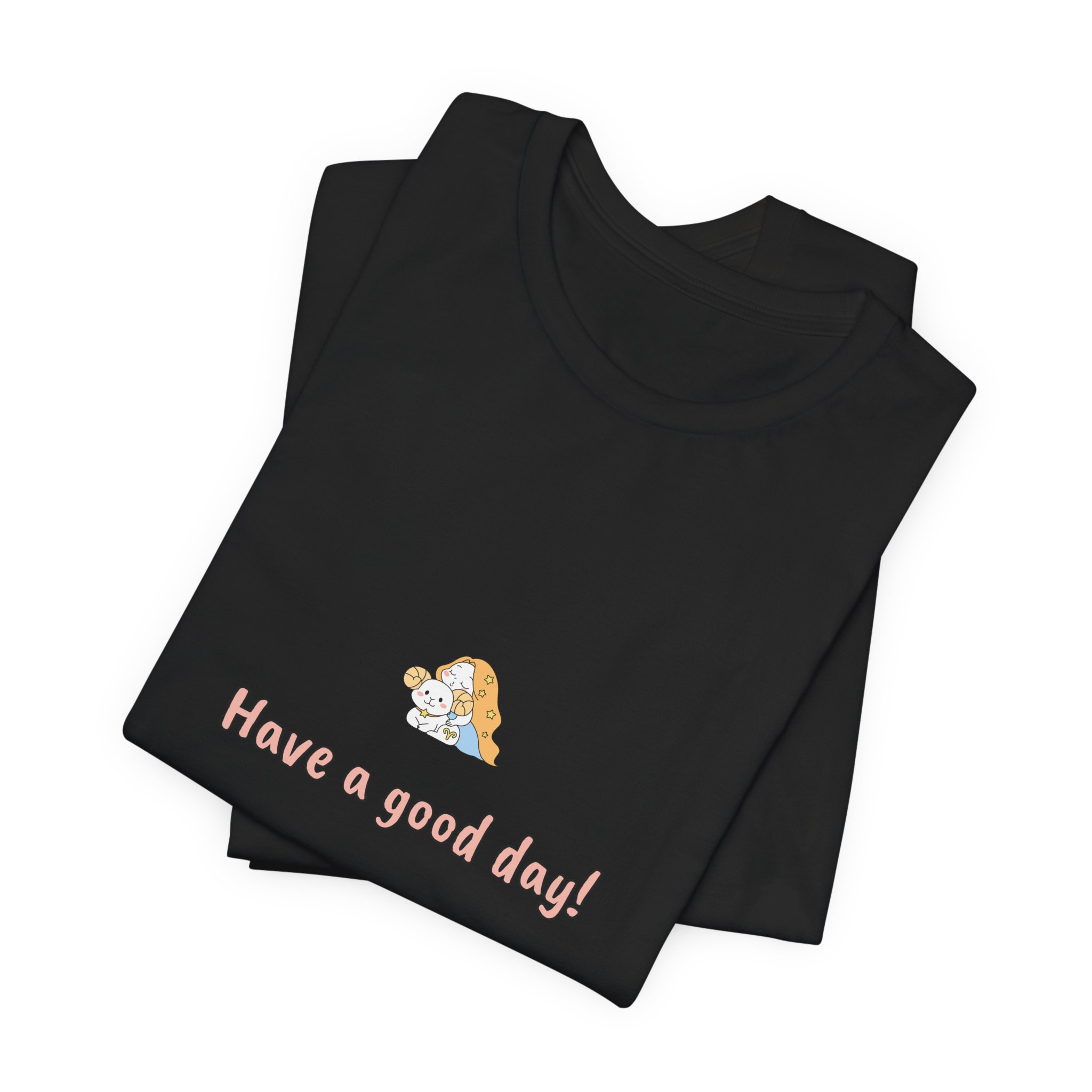Aries Girl T-Shirt – Cute Zodiac Tee, Astrology Gift, Fire Sign Shirt, 'Have a Good Day!' Minimalist Aries Aesthetic