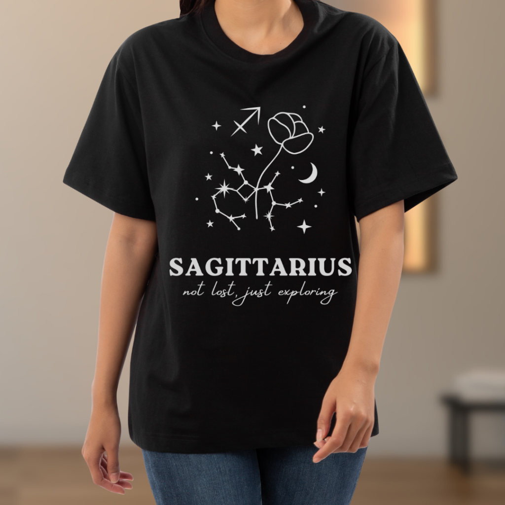 Custom Sagittarius Zodiac Design T-shirt, Custom Tee, Astrology Lover Shirt, Stylish Trendy Oversized Tee, Stylish Gift, Personalized Gift