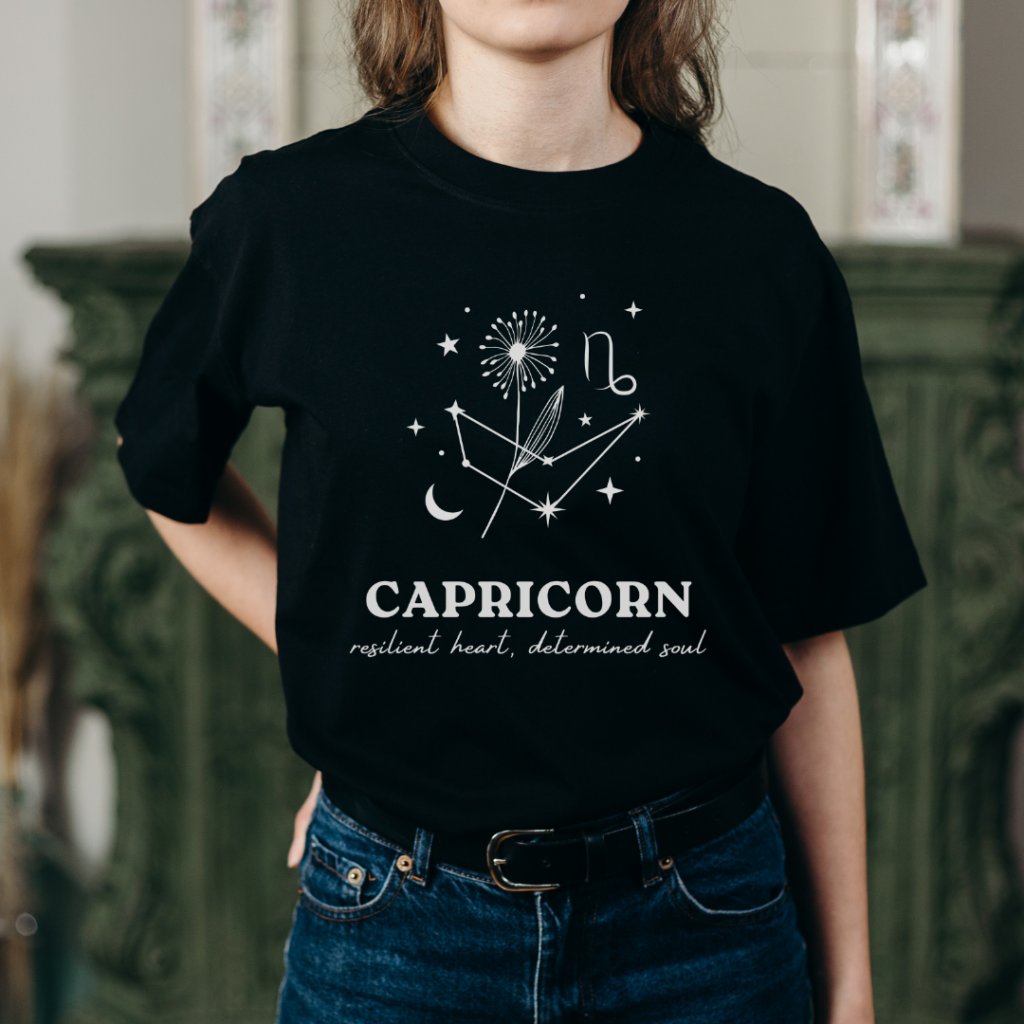 Custom Capricorn Zodiac Design T-shirt, Custom Tee, Astrology Lover Shirt, Stylish Trendy Oversized Tee, Stylish Gift, Personalized Gift