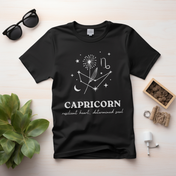Custom Capricorn Zodiac Design T-shirt, Custom Tee, Astrology Lover Shirt, Stylish Trendy Oversized Tee, Stylish Gift, Personalized Gift - Image 2