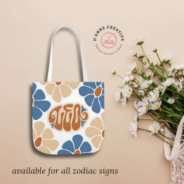 Beautiful Vintage Leo Zodiac Tote Bag – Aesthetic Floral Astrology Gift for Leo Women, Leo Birthday Present, Leo Sign Canvas Bag