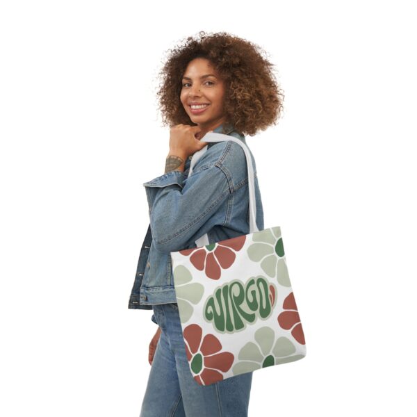 Beautiful Vintage Virgo Zodiac Tote Bag – Aesthetic Floral Astrology Gift for Virgo Women, Virgo Birthday Present, Virgo Sign Canvas Bag - Image 4