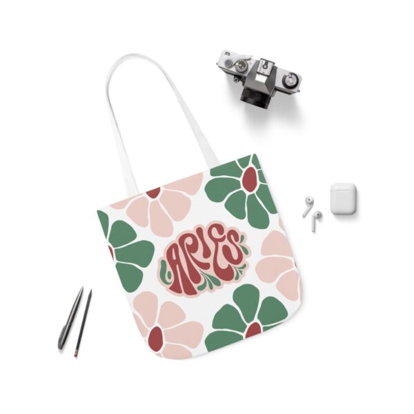 Beautiful Vintage Aries Zodiac Tote Bag – Aesthetic Floral Astrology Gift for Aries Women, Aries Birthday Present, Aries Sign Canvas Bag - Image 5