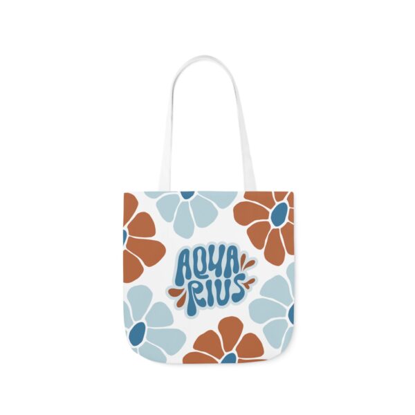 Beautiful Vintage Aquarius Zodiac Tote Bag – Aesthetic Floral Astrology Gift for Aquarius Women, Aquarius Birthday Present, Aquarius Sign Canvas Bag - Image 3