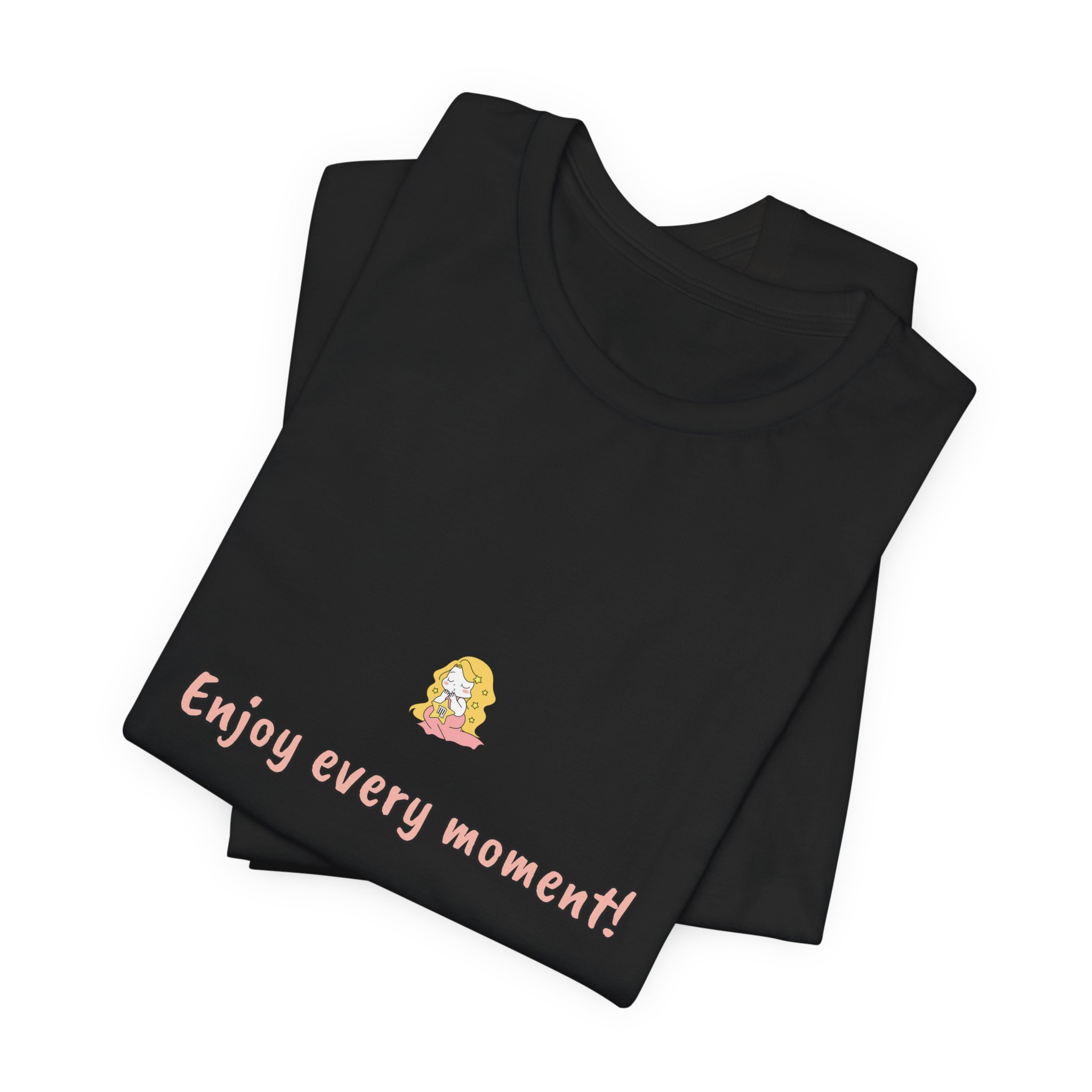 Virgo Girl T-Shirt – Cute Zodiac Tee, Astrology Gift, Earth Sign Shirt, 'Enjoy Every Moment!' Minimalist Virgo Aesthetic