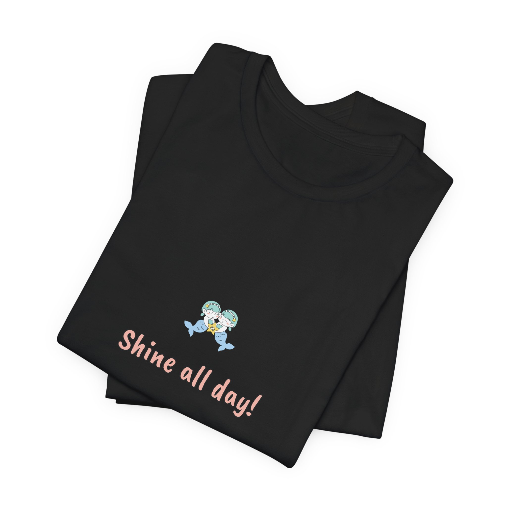 Pisces Girl T-Shirt – Cute Zodiac Tee, Astrology Gift, Water Sign Shirt, 'Shine All Day' Minimalist Pisces Aesthetic