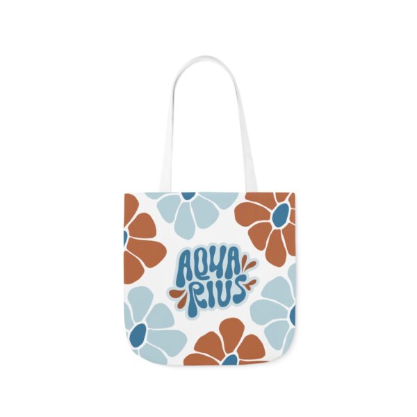 Beautiful Vintage Aquarius Zodiac Tote Bag – Aesthetic Floral Astrology Gift for Aquarius Women, Aquarius Birthday Present, Aquarius Sign Canvas Bag - Image 4