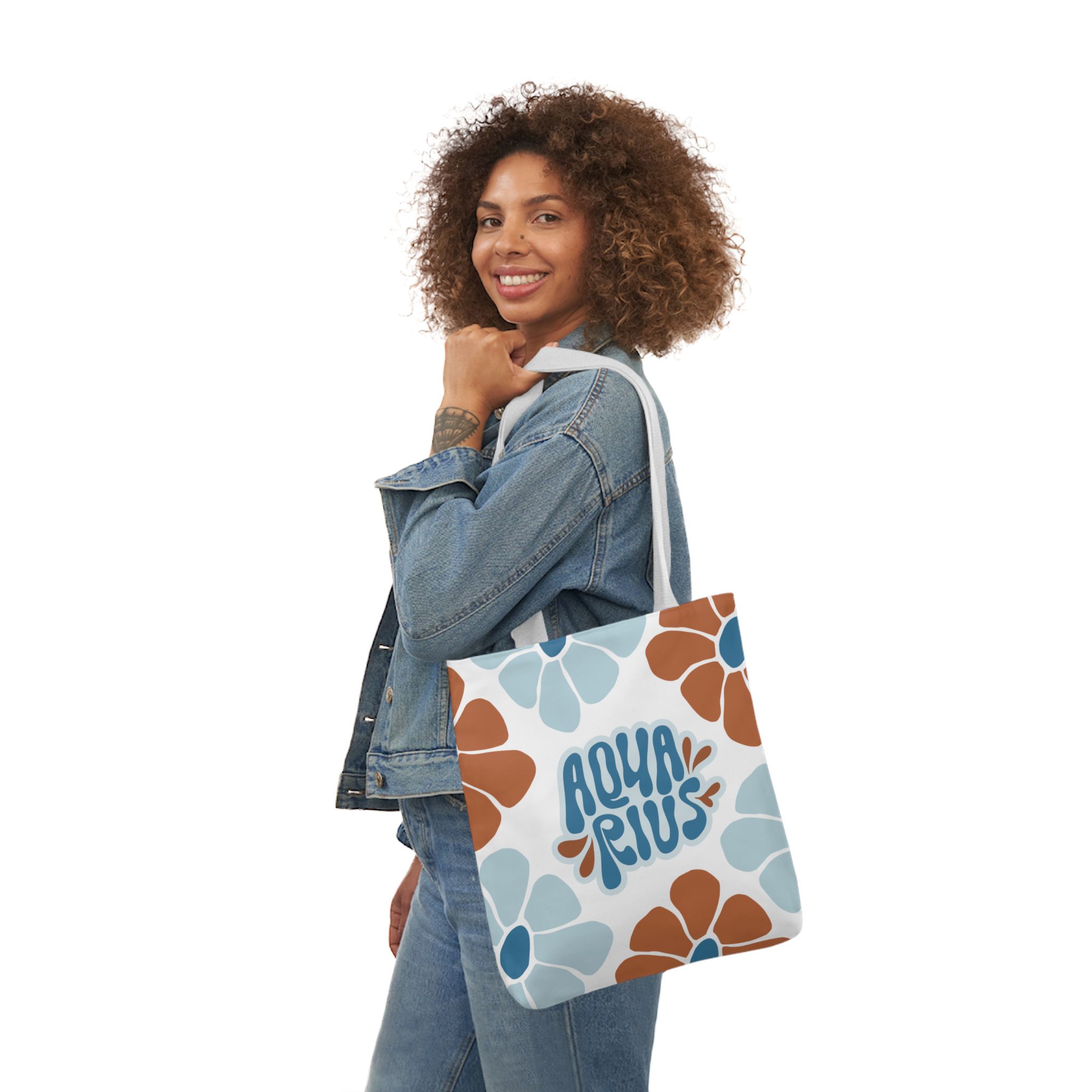 Beautiful Vintage Aquarius Zodiac Tote Bag – Aesthetic Floral Astrology Gift for Aquarius Women, Aquarius Birthday Present, Aquarius Sign Canvas Bag