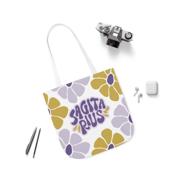 Beautiful Vintage Sagittarius Zodiac Tote Bag – Aesthetic Floral Astrology Gift for Sagittarius Women, Sagittarius Birthday Present, Sagittarius Sign Canvas Bag - Image 4