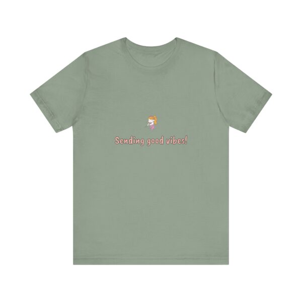 Sagittarius Girl T-Shirt – Cute Zodiac Tee, Astrology Gift, Fire Sign Shirt, 'Sending Good Vibes!' Minimalist Sagittarius Aesthetic - Image 6