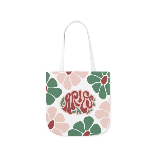 Beautiful Vintage Aries Zodiac Tote Bag – Aesthetic Floral Astrology Gift for Aries Women, Aries Birthday Present, Aries Sign Canvas Bag - Image 2